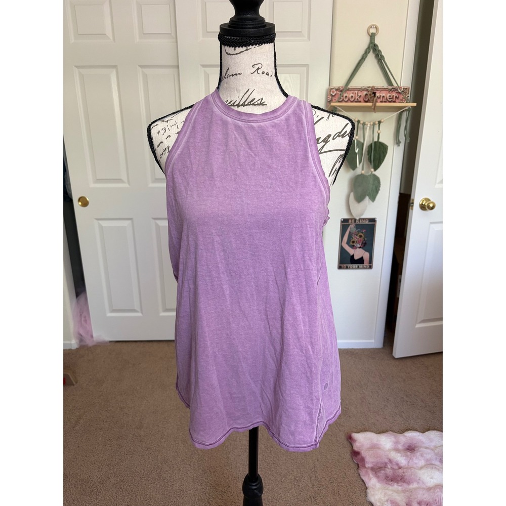 Lululemon All Tied Up Tank Top Washed Purple Open Back Yoga Training Size 6